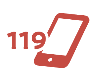 携帯電話からの119番のアイコン