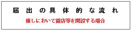 届出の具体的な流れ 催しにおいて露店等を開設する場合
