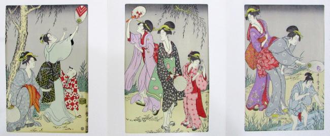 浮世絵蛍狩りの画像
