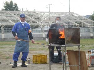 天ぷら油火災消火実験１