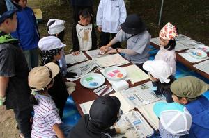 葉っぱスタンプ