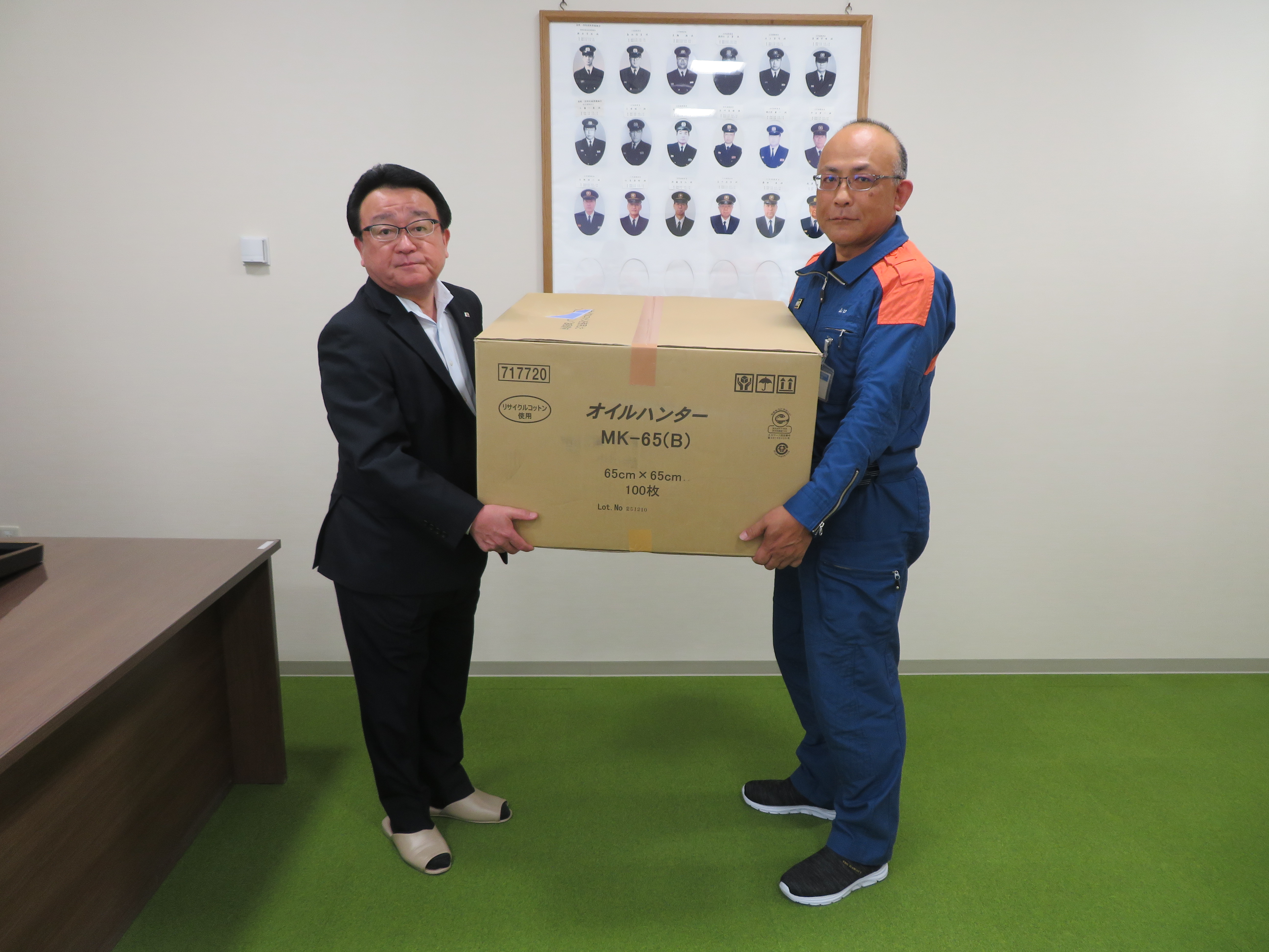 津別消防署での贈呈式の様子
