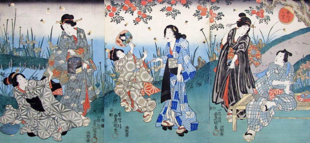 浮世絵ほたるがりの画像