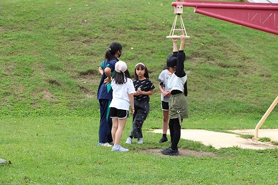 職場体験休み時間の様子